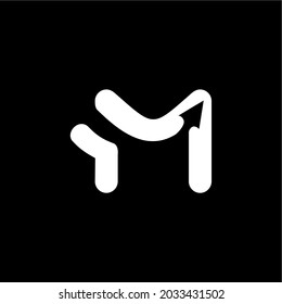 letter M arrow logo. Vector illustration of abstract letter M with arrow combination