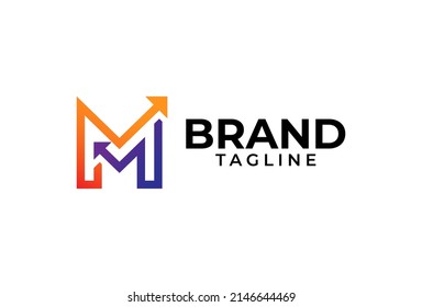 Letter M Arrow Logo vector illustration