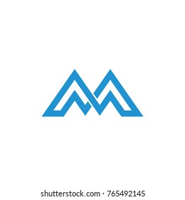 letter m arrow overlapping design logo vector