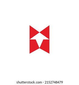 Buchstabe m Pfeil nach oben einfaches geometrisches Dreieck-Logo, Vektorgrafik