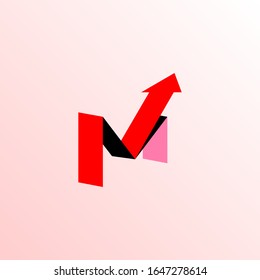 The Letter M Arrow Vector Logo