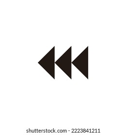 Letter m arrows, left geometric symbol simple logo vector