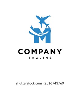 Buchstabe M Luftfahrzeug-Logo, Vektorsymbol