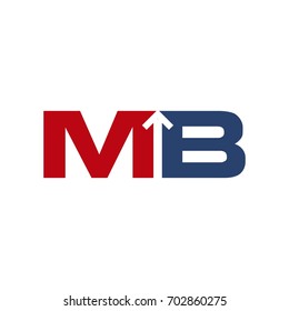 letter M and B and arrow vector logo.