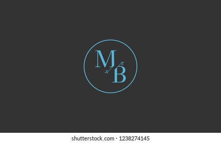 LETTER M AND B FLOWER LOGO WITH CIRCLE FRAME FOR LOGO DESIGN OR ILLUSTRATION USE