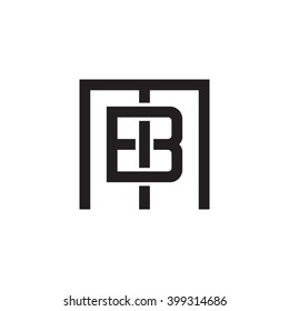 letter M and B monogram square shape logo black