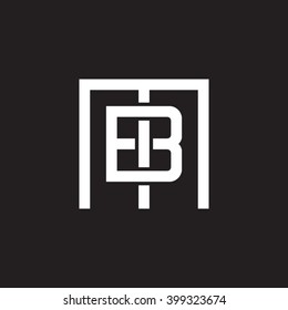 letter M and B monogram square shape logo white black background