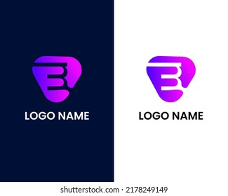 letter m and b with play modern logo design template