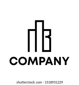 Letter M and B shape building template logo