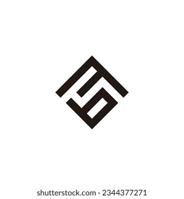 Letra M y b cuadrada, símbolo geométrico elegante vector de logotipo simple