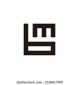 Letra m y b cuadrada, símbolo geométrico único vector de logotipo simple