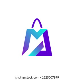 letter M and bag logo design