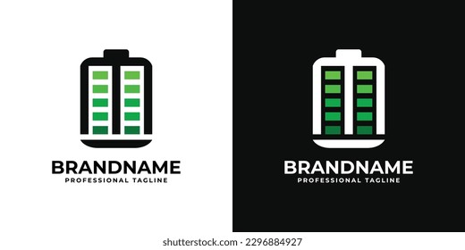 Letter M Battery Logo. Suitable for any business related to Battery with M initial.