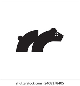 letter M bear logo simple design.