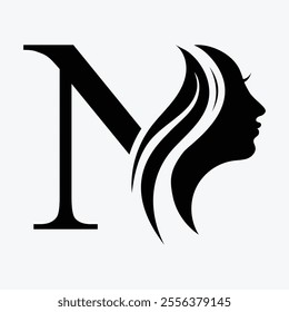 Letter M  Beauty Face logo Letter M Beauty Logo  letter M beauty women face logo design. Unique and luxury feminine vector illustration Vector Template