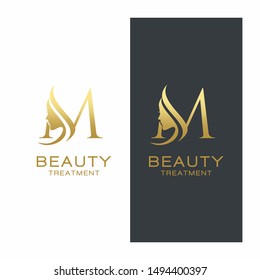 Letter M Beauty Logo Vector Template