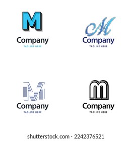 Carta M Gran Paquete de Logotipos Diseño de logotipos creativos modernos para su empresa