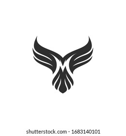 Letter M bird logo vector.