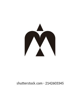 Letter M Bird Shape Abstract Geometric Simple Logo Vector