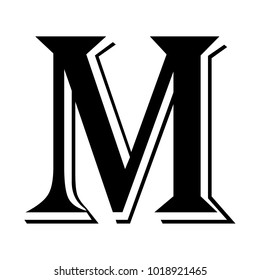 Letter M black