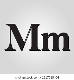 letter M black