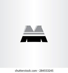 letter m black vector icon design