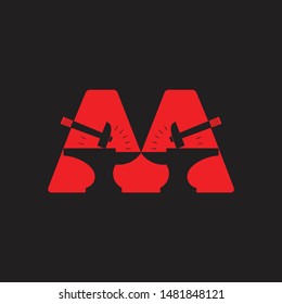 letter m blacksmith design logo vector