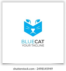 letter m blue chat logo design vector template