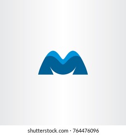 letter m blue symbol logotype vector element