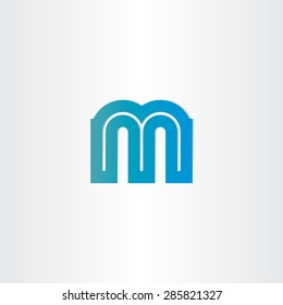 letter m blue vector icon design
