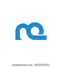 letter m blue wave abstract water logo vector 