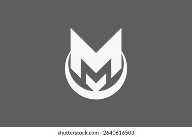 letter M bold in circle logo 