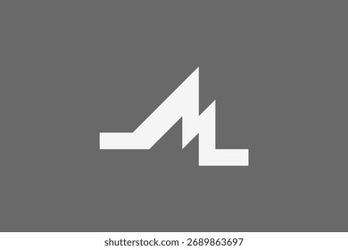 Logotipo de detección de movimiento de línea en negrita de letra M 