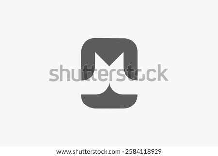 letter M bold modern square logo 