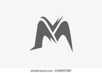 Letter m bold sport logo