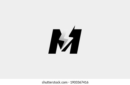  Letter M Bolt Logo Vector Design Icon Illustration