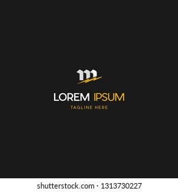 Letter M Bolt Power Abstract Creative Modern Business Logo