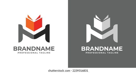 Letter M Book Hexagonal Logo, geeignet für jedes Geschäft im Zusammenhang mit Buch mit M Initialen.