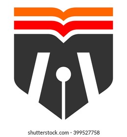 letter M and book logo vector.