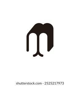 Buchstabe m Buchform einfaches geometrisches Logo Vektor 