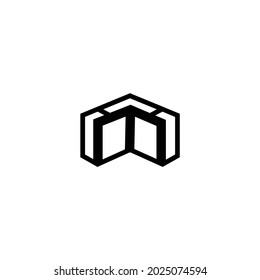 Letter M book stationery technology vector logo design