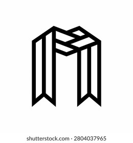 Letter m bookmark icon logo design