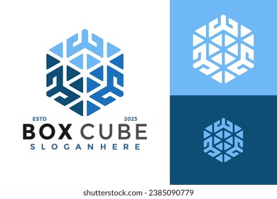 Letter M Box Cube Logo design vector symbol icon illustration