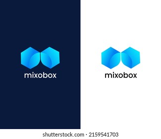 letter m with box modern logo design template