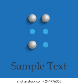 Letter M in Braille on blue background