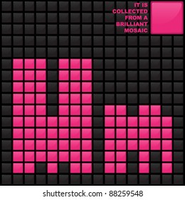 Letter M from the brilliant mosaic alphabet. Vector