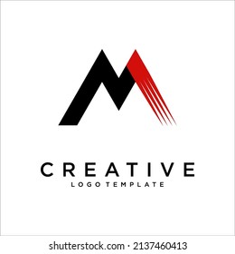 Elemento vector de plantilla de diseño de logotipo de pincel M de letra