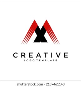 Elemento vector de plantilla de diseño de logotipo de pincel M de letra