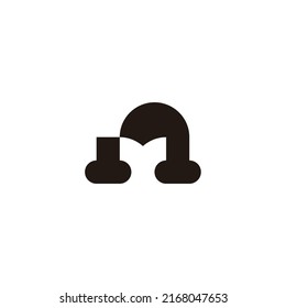 Letter M building geometric symbol simple logo vector