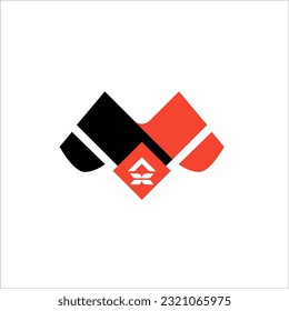 Letter M Building Logo Initial Illustration for tshirt design,Typography,Graffiti, poster, on white background